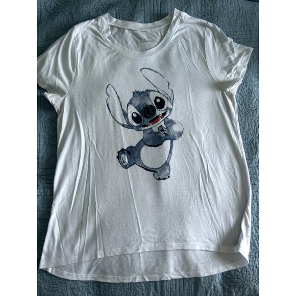 Women Disney Lilo and Stitch Shirt White Size Medium Pre Owned - Picture 1 of 6